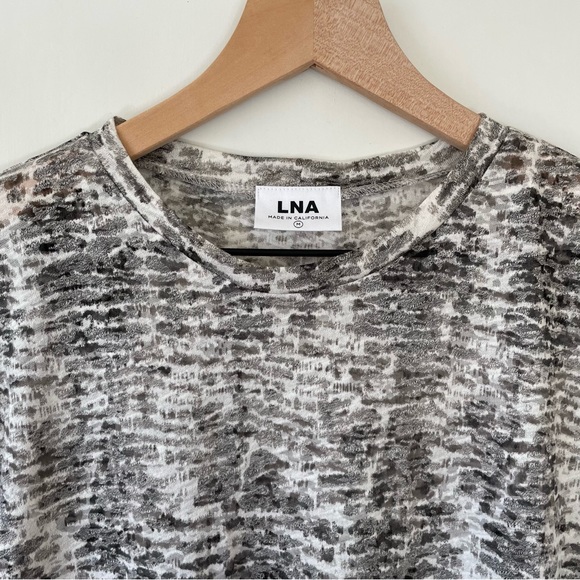 ✨NWT✨ LNA Burnout Boxy Crew Neck Tee in Python Print Sz SMALL (4-6) - Picture 8 of 15